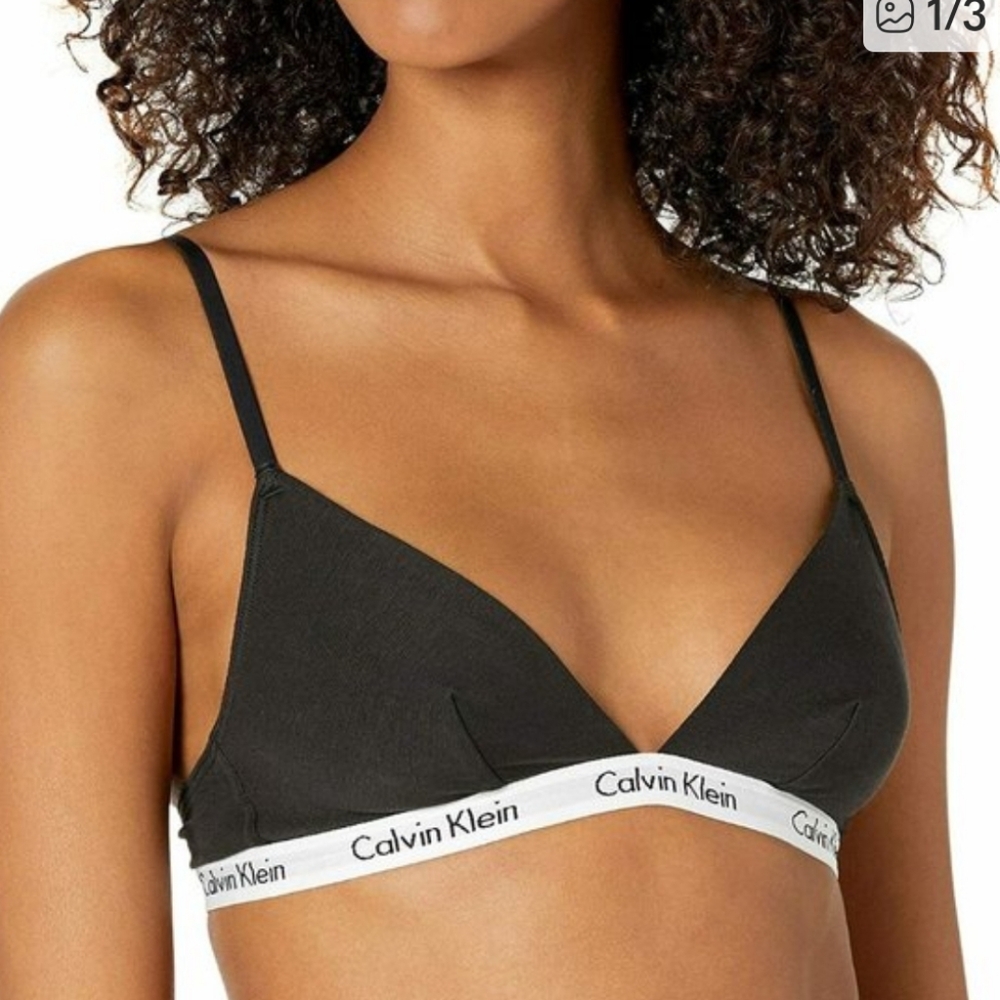 Calvin Klein Small Black Logo Bralette EUC Lingerie Classic Neutral